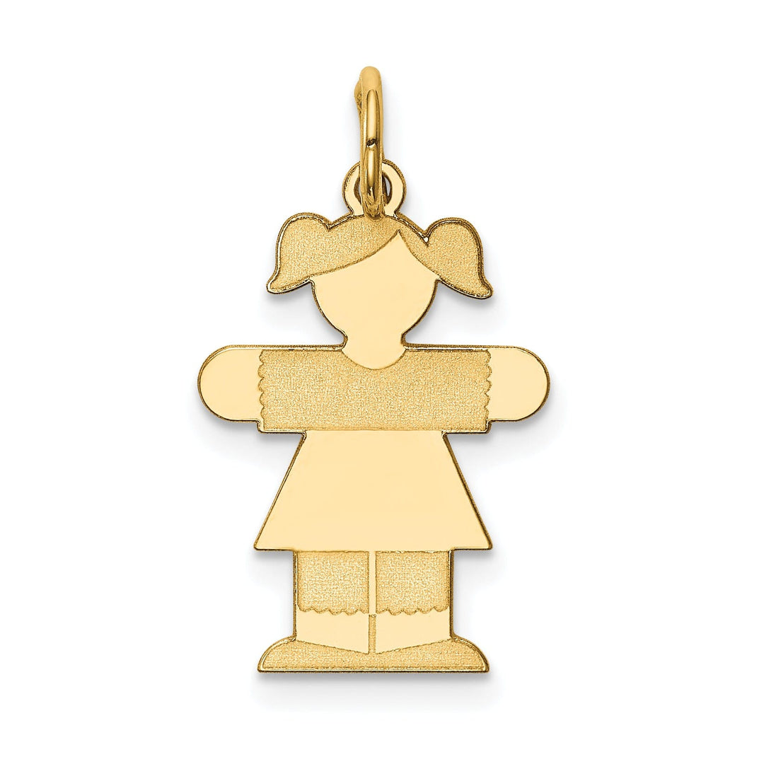 Lovely Rita's Pendants & Charms 14k Yellow Gold Girl With Pigtails Hugs Charm