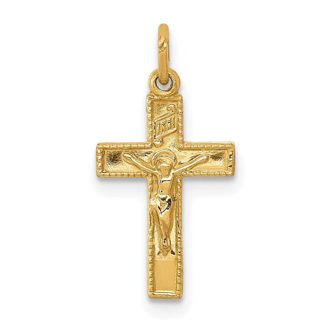 Lovely Rita's Pendants & Charms 14k Yellow Gold Gold INRI Crucifix Cross Pendant