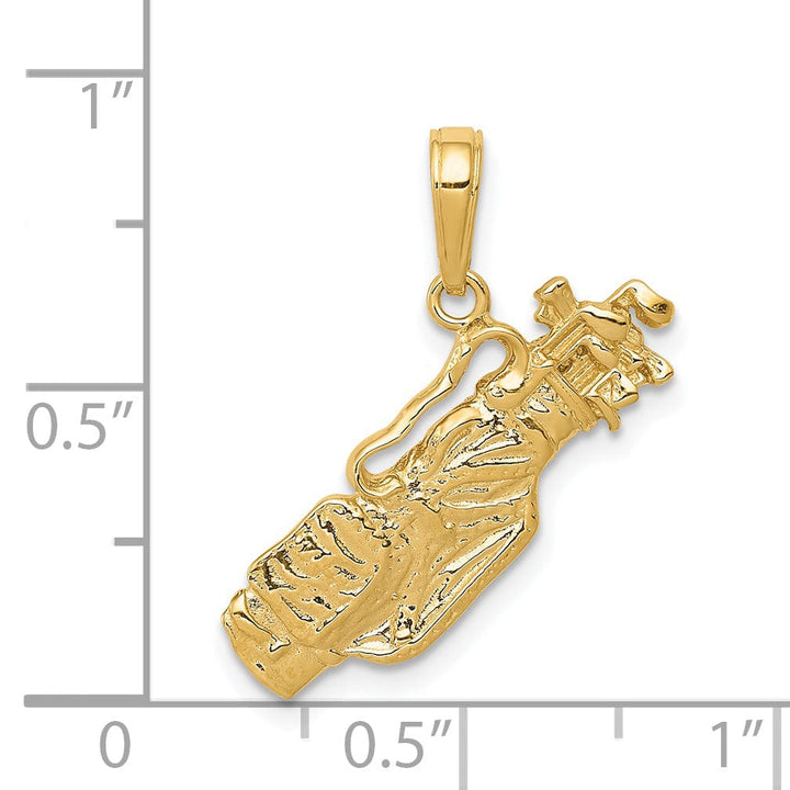 Lovely Rita's Pendants & Charms 14k Yellow Gold Golf Bag with Clubs Pendant