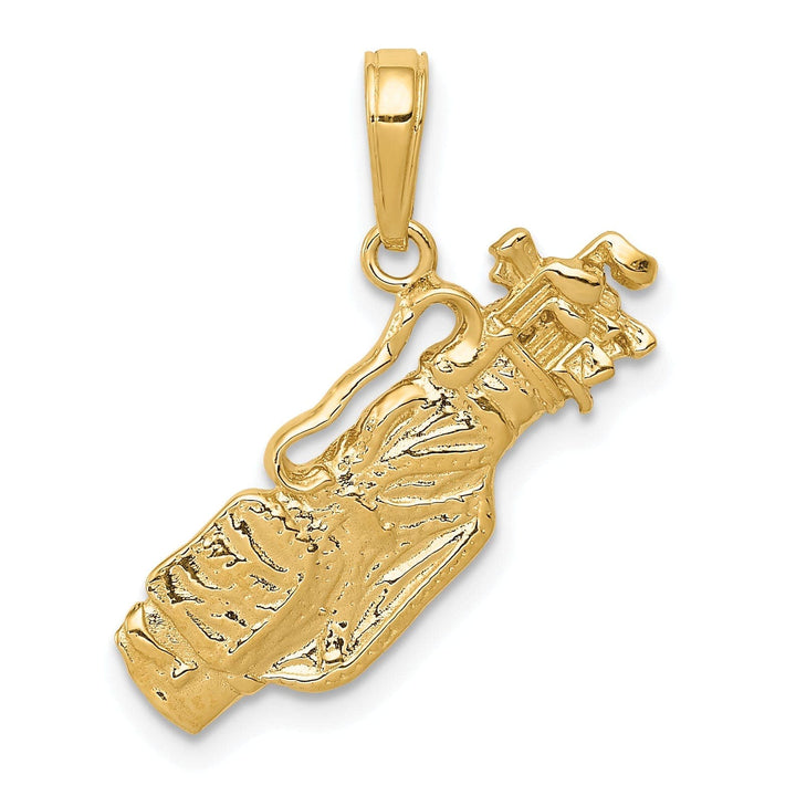Lovely Rita's Pendants & Charms 14k Yellow Gold Golf Bag with Clubs Pendant