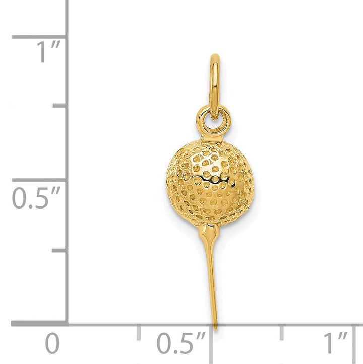 Lovely Rita's Pendants & Charms 14k Yellow Gold Golf Ball on Tee Charm Pendant