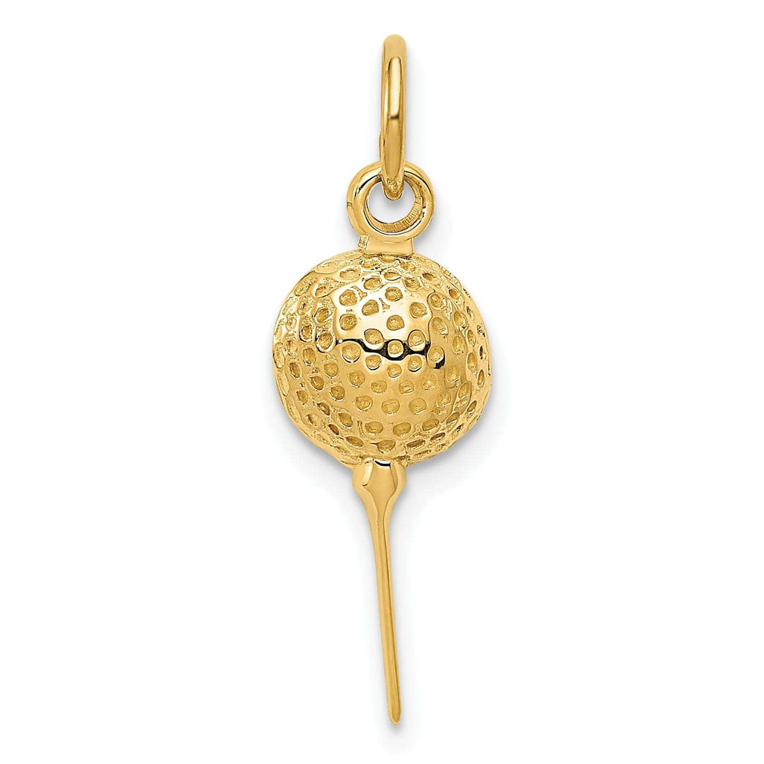 Lovely Rita's Pendants & Charms 14k Yellow Gold Golf Ball on Tee Charm Pendant