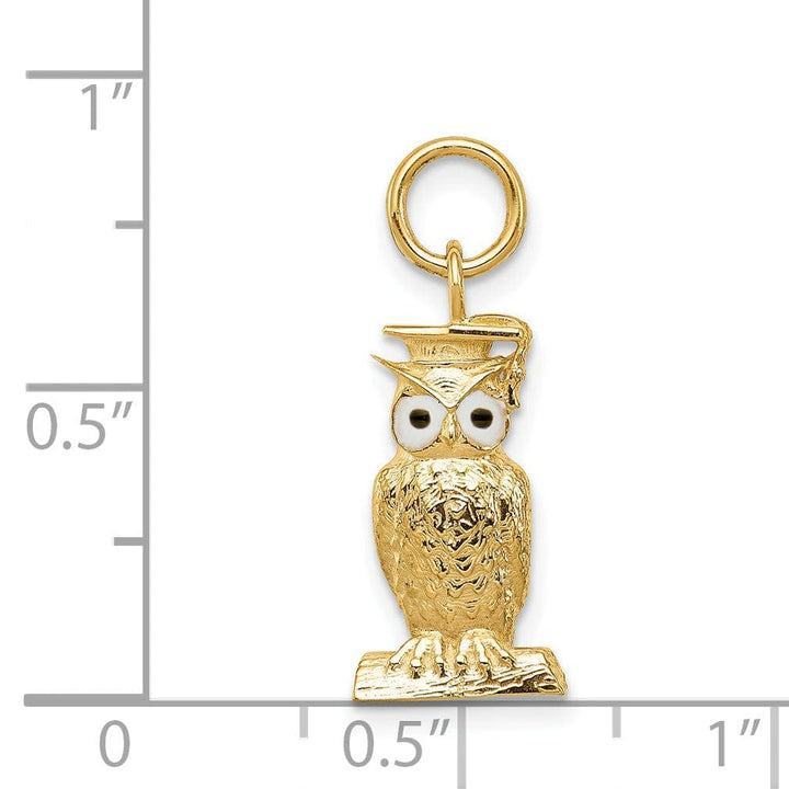 Lovely Rita's Pendants & Charms 14k Yellow Gold Graduation Owl Charm
