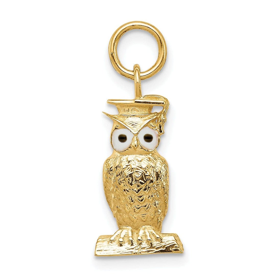 Lovely Rita's Pendants & Charms 14k Yellow Gold Graduation Owl Charm