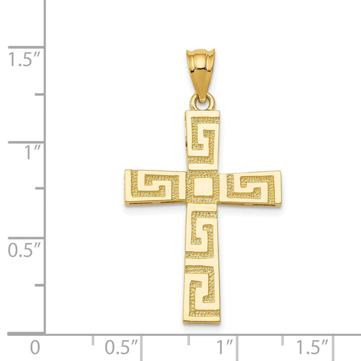 Lovely Rita's Pendants & Charms 14k Yellow Gold Greek Key Design Cross Pendant