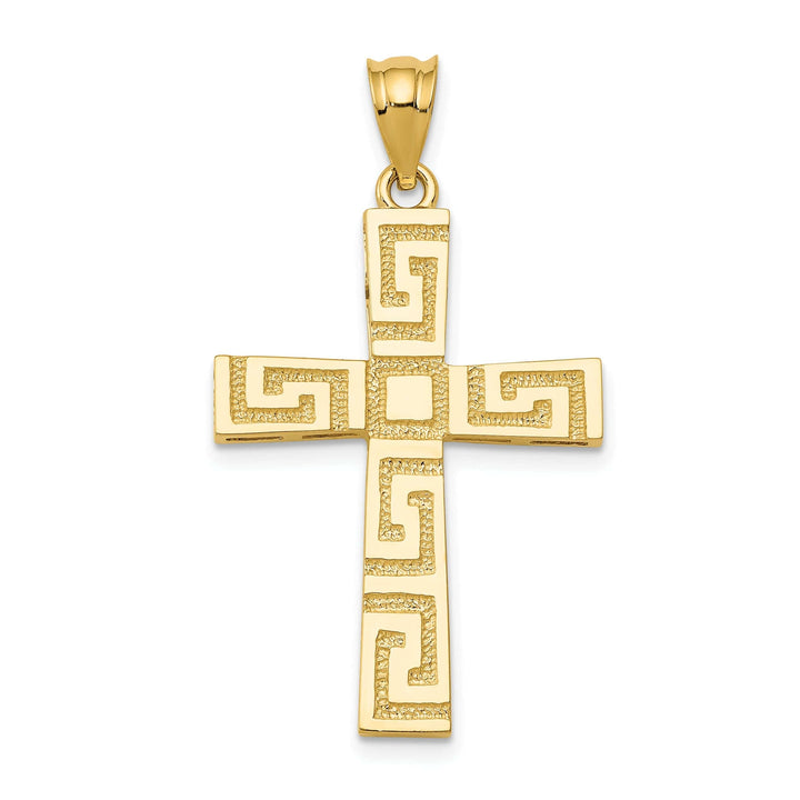 Lovely Rita's Pendants & Charms 14k Yellow Gold Greek Key Design Cross Pendant