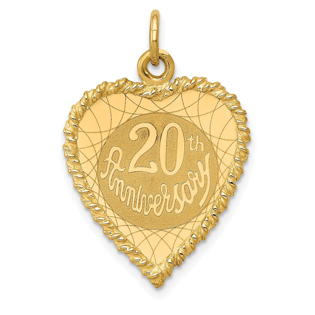 Lovely Rita's Pendants & Charms 14k Yellow Gold Happy 20th Anniversary Charm