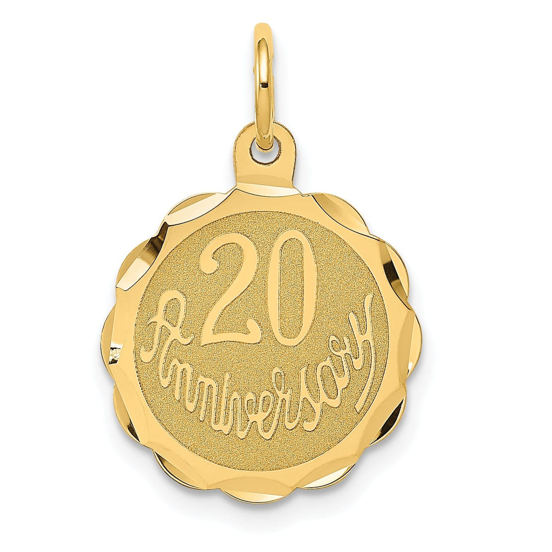 Lovely Rita's Pendants & Charms 14k Yellow Gold Happy 20th Anniversary Charm