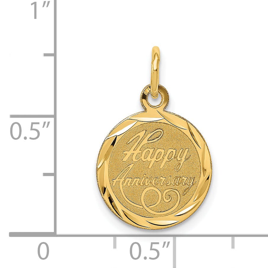 Lovely Rita's Pendants & Charms 14k Yellow Gold Happy Anniversary Charm Pendant