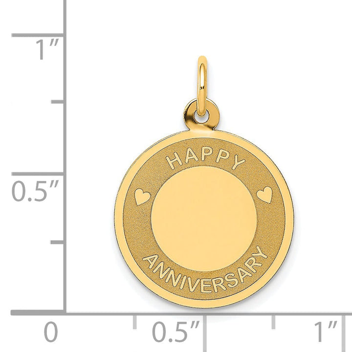 Lovely Rita's Pendants & Charms 14k Yellow Gold Happy Anniversary Charm Pendant