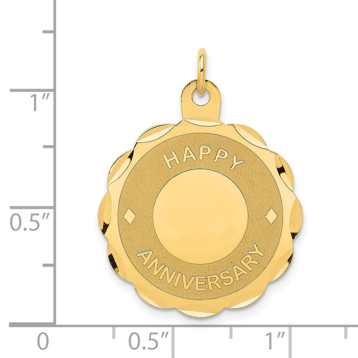 Lovely Rita's Pendants & Charms 14k Yellow Gold Happy Anniversary Charm Pendant
