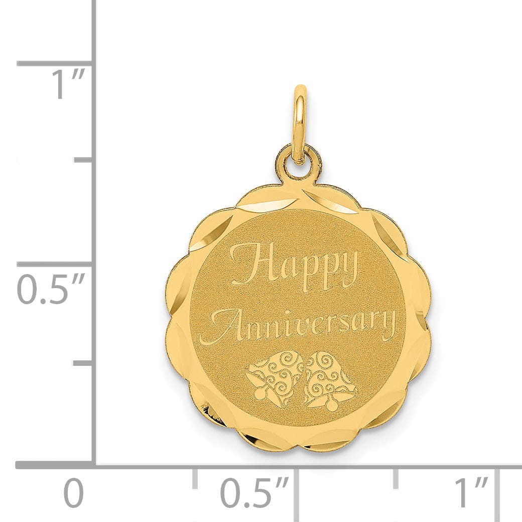 Lovely Rita's Pendants & Charms 14k Yellow Gold Happy Anniversary Charm Pendant