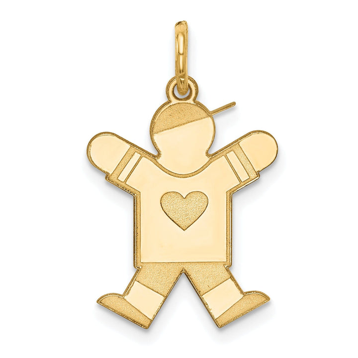 Lovely Rita's Pendants & Charms 14k Yellow Gold Heart Boy With Hat Joy Charm