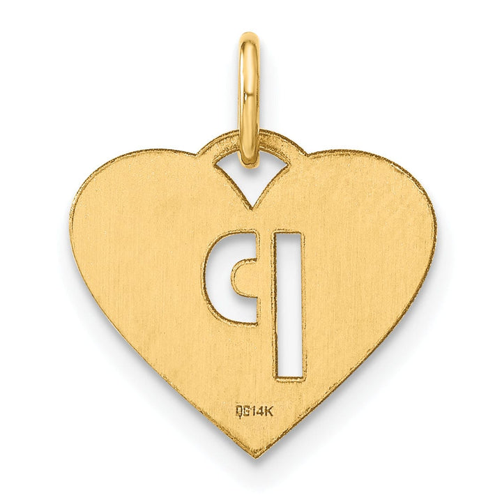 Lovely Rita's Pendants & Charms 14k Yellow Gold Heart Cut-Out Letter P Initial Pendant