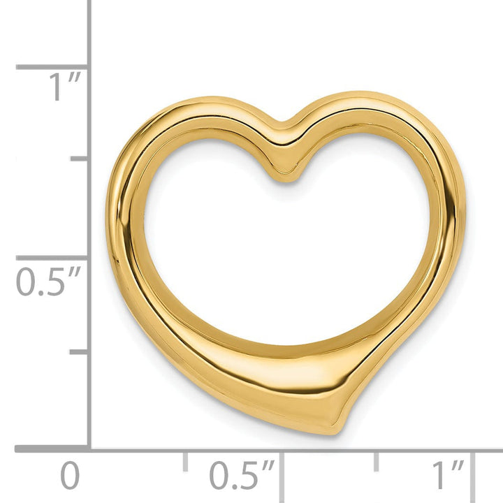 Lovely Rita's Pendants & Charms 14k Yellow Gold Heart Hollow Pendant Slide