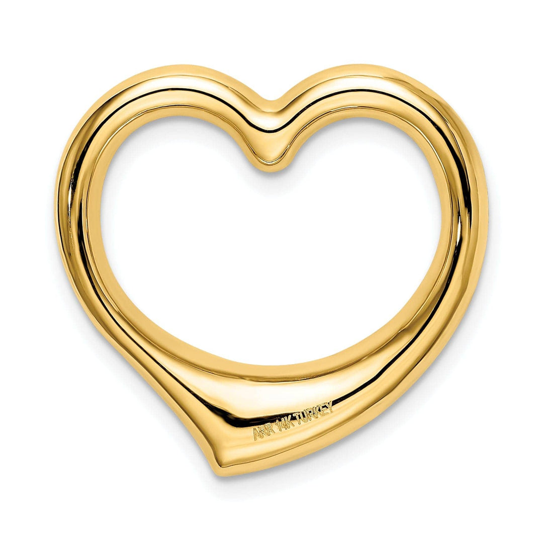Lovely Rita's Pendants & Charms 14k Yellow Gold Heart Hollow Pendant Slide