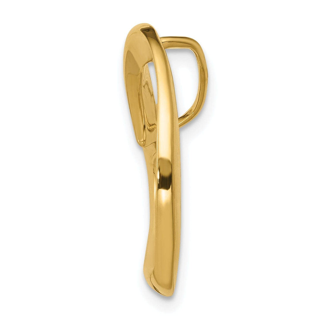 Lovely Rita's Pendants & Charms 14k Yellow Gold Heart Shape Design Omega Slide Pendant