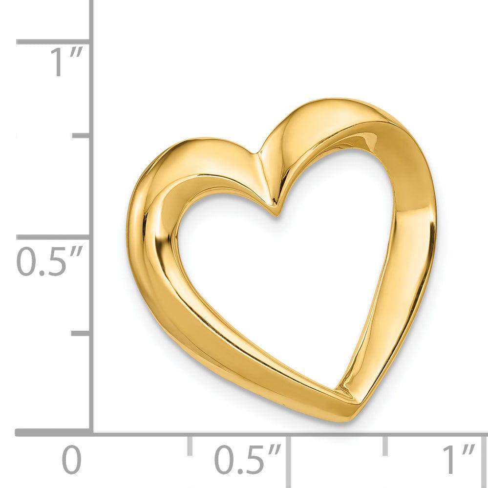 Lovely Rita's Pendants & Charms 14k Yellow Gold Heart Shape Design Omega Slide Pendant