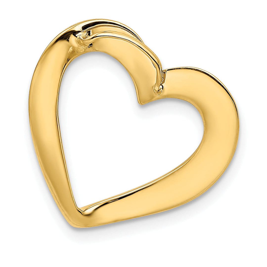Lovely Rita's Pendants & Charms 14k Yellow Gold Heart Shape Design Omega Slide Pendant