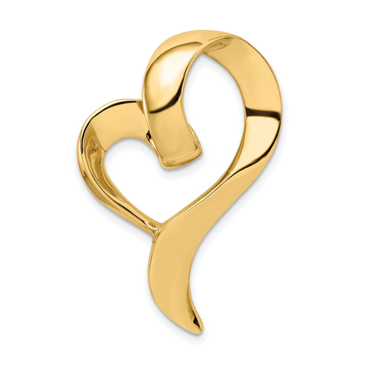 Lovely Rita's Pendants & Charms 14K Yellow Gold Heart Shape Design Omega Slide Pendant