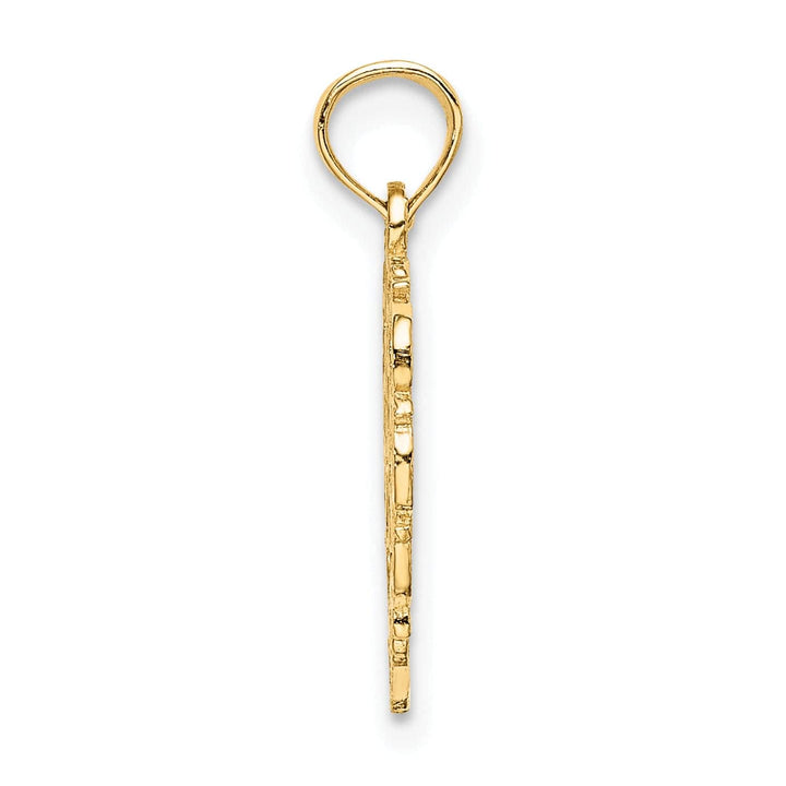 Lovely Rita's Pendants & Charms 14K Yellow Gold Heart Shape Fancy Script Letter A Initial Charm Pendant