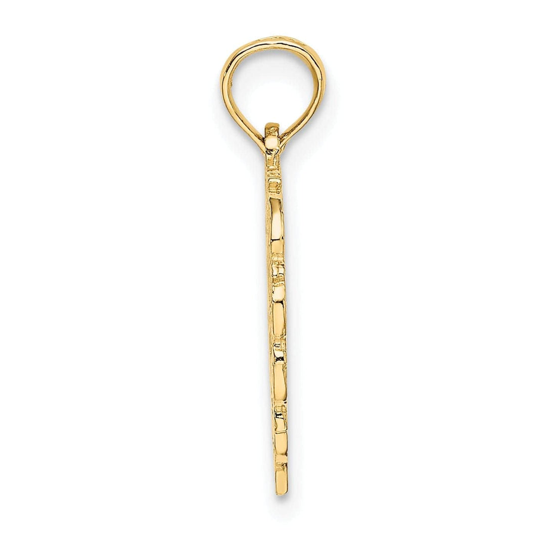 Lovely Rita's Pendants & Charms 14K Yellow Gold Heart Shape Fancy Script Letter C Initial Charm Pendant