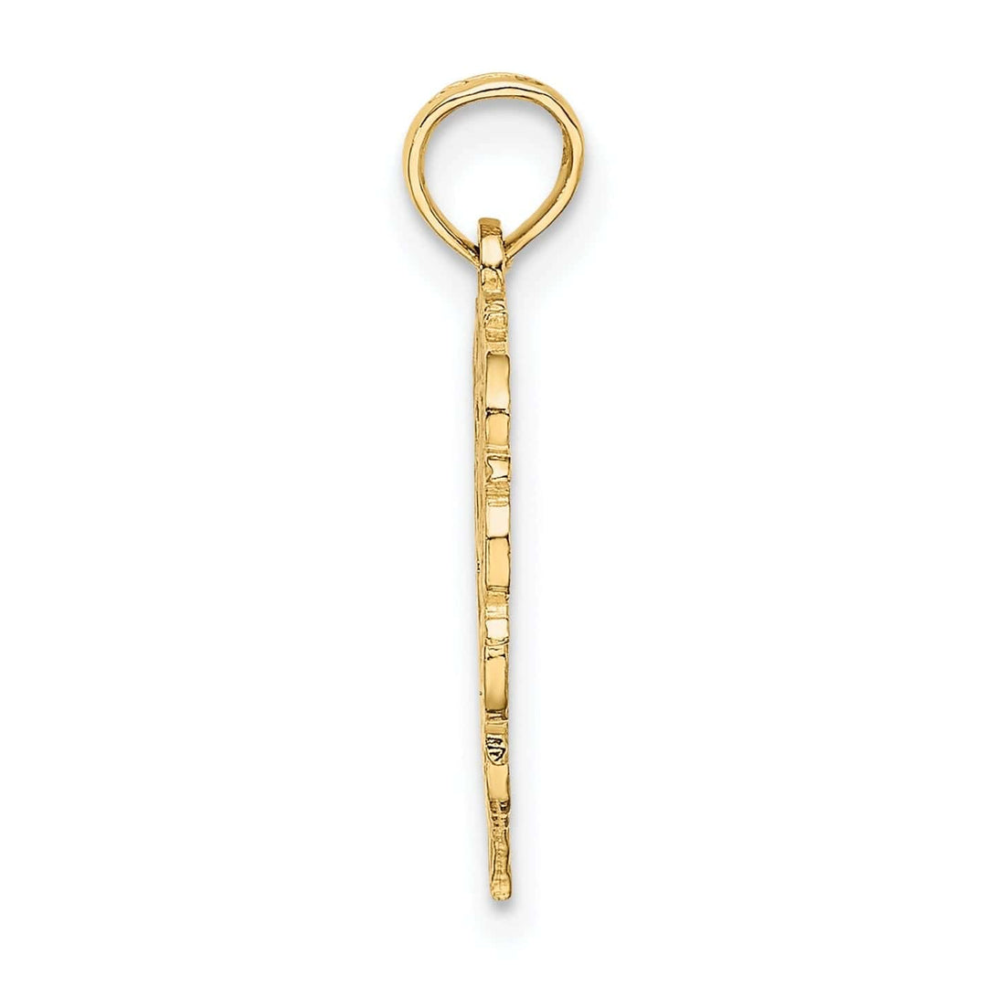 Lovely Rita's Pendants & Charms 14K Yellow Gold Heart Shape Fancy Script Letter G Initial Charm Pendant