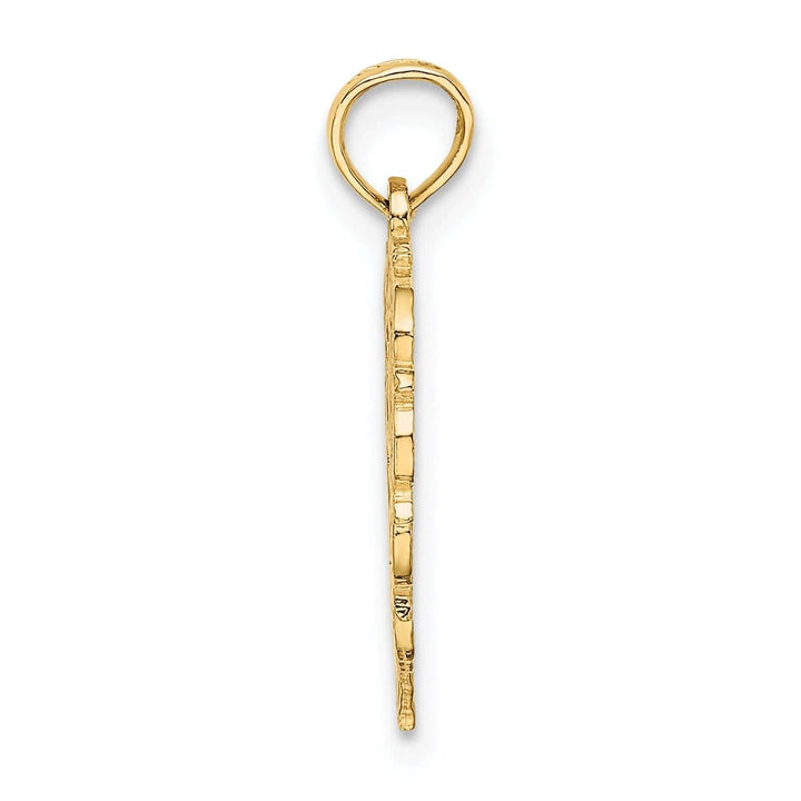 Lovely Rita's Pendants & Charms 14K Yellow Gold Heart Shape Fancy Script Letter G Initial Charm Pendant