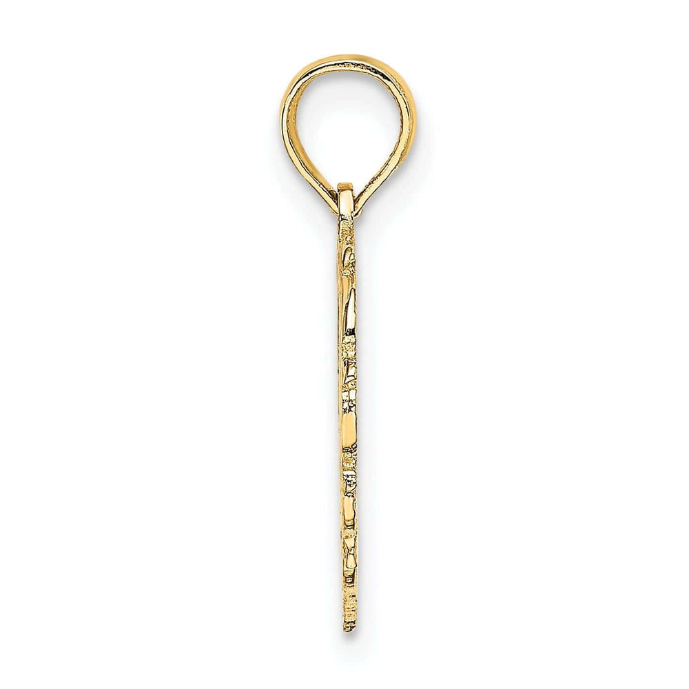 Lovely Rita's Pendants & Charms 14K Yellow Gold Heart Shape Fancy Script Letter N Initial Charm Pendant