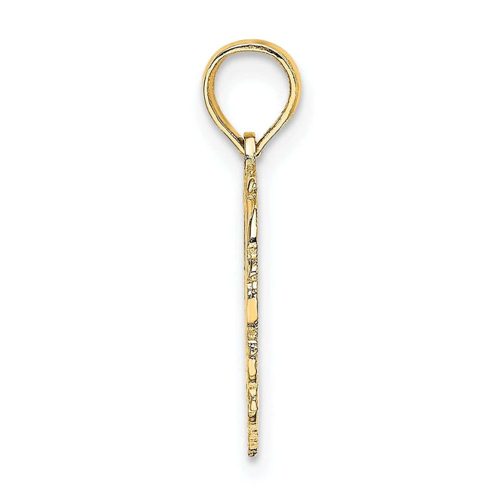 Lovely Rita's Pendants & Charms 14K Yellow Gold Heart Shape Fancy Script Letter N Initial Charm Pendant