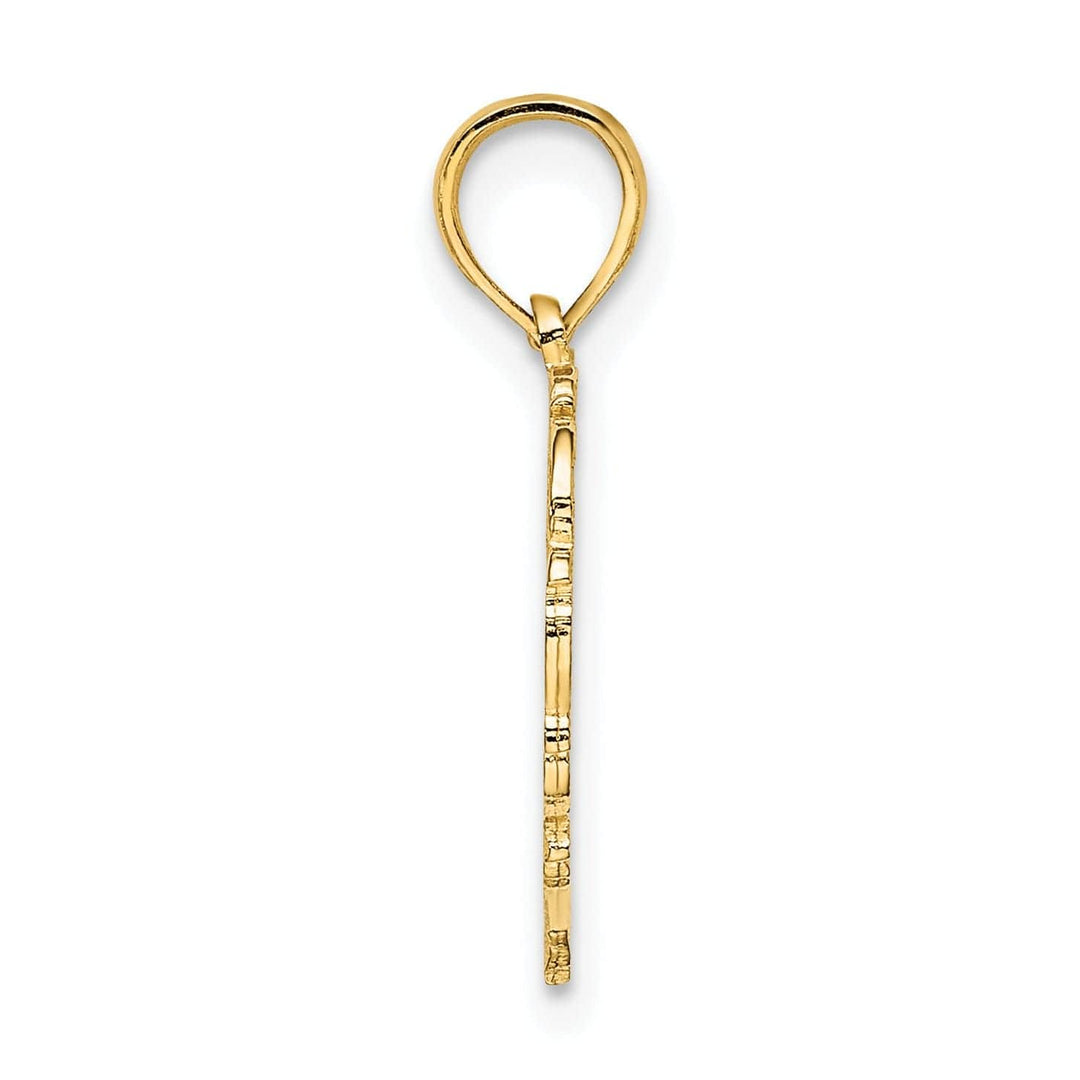 Lovely Rita's Pendants & Charms 14K Yellow Gold Heart Shape Fancy Script Letter V Initial Charm Pendant