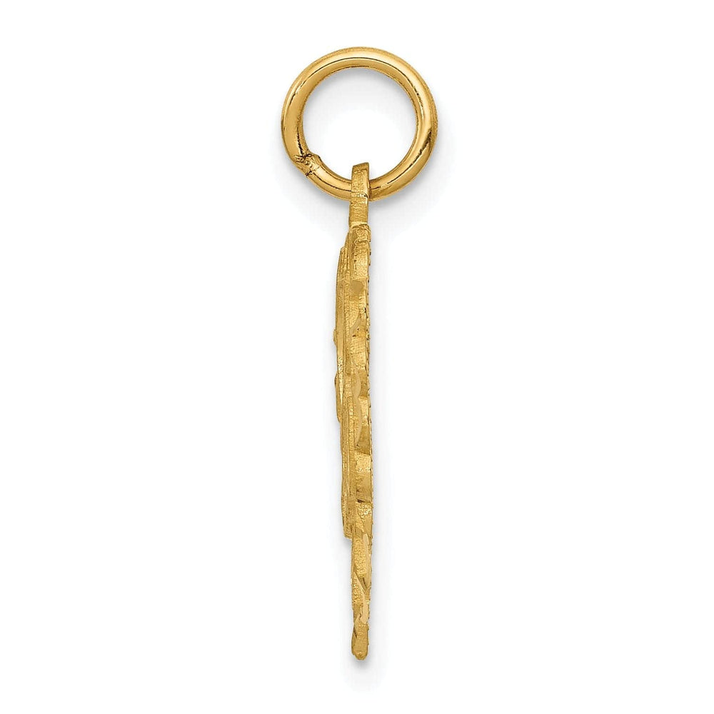 Lovely Rita's Pendants & Charms 14k Yellow Gold Heart Shape Script Design Letter A Charm Pendant