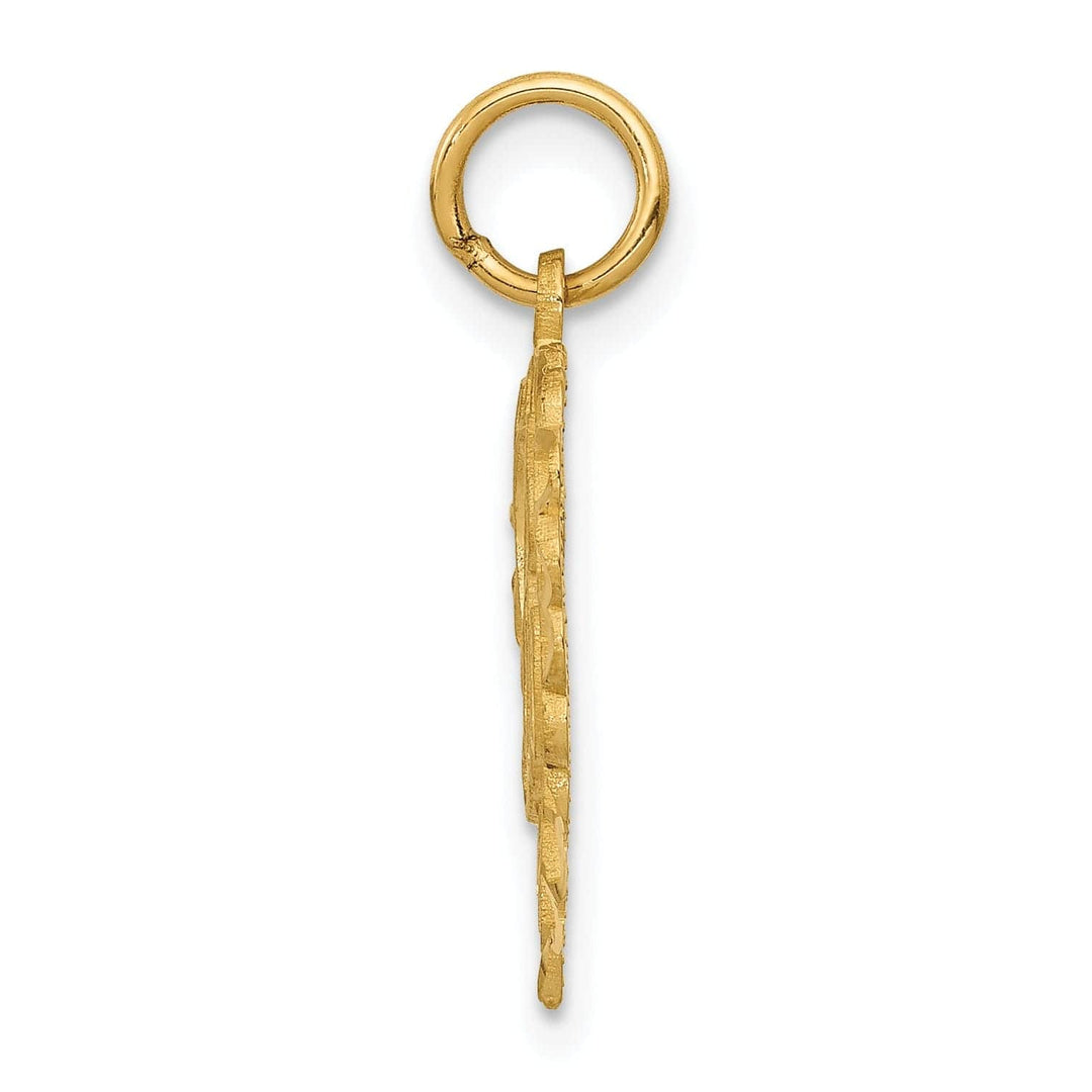 Lovely Rita's Pendants & Charms 14k Yellow Gold Heart Shape Script Design Letter A Charm Pendant