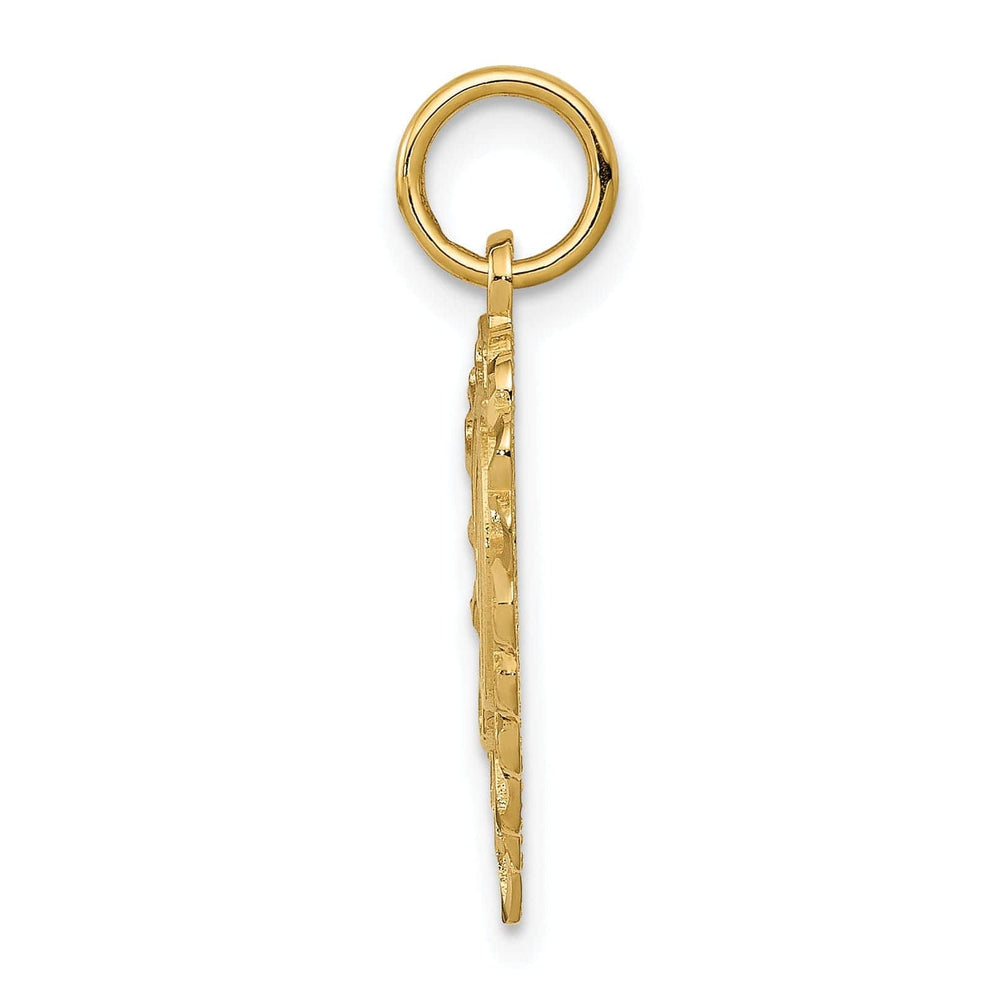 Lovely Rita's Pendants & Charms 14k Yellow Gold Heart Shape Script Design Letter D Charm Pendant