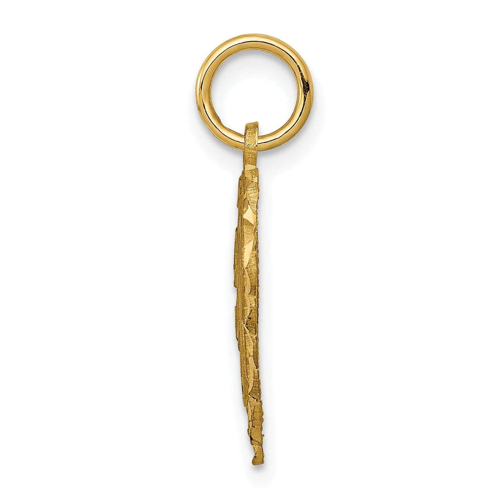 Lovely Rita's Pendants & Charms 14k Yellow Gold Heart Shape Script Design Letter E Charm Pendant