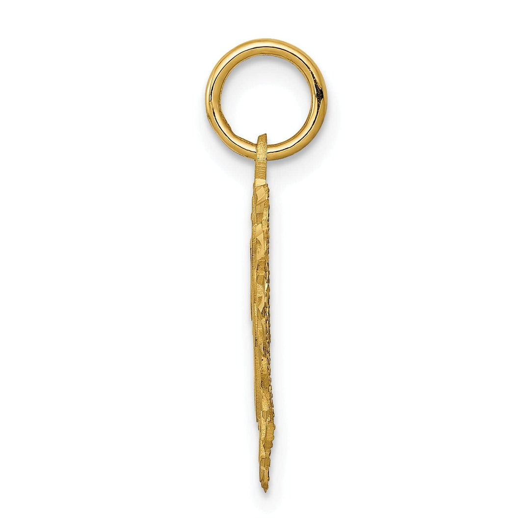 Lovely Rita's Pendants & Charms 14k Yellow Gold Heart Shape Script Design Letter F Charm Pendant