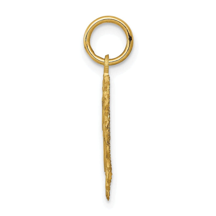 Lovely Rita's Pendants & Charms 14k Yellow Gold Heart Shape Script Design Letter F Charm Pendant