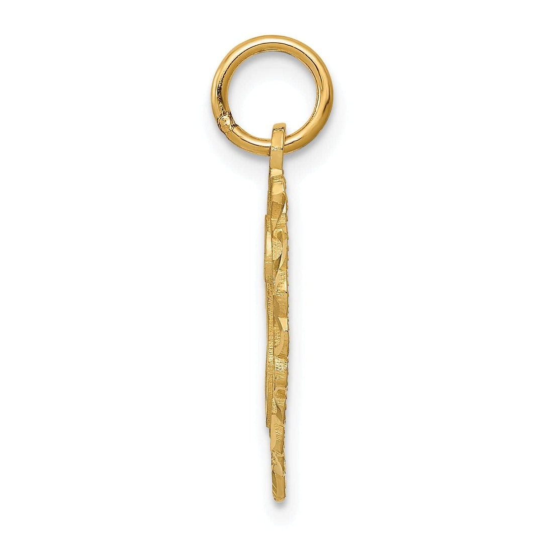 Lovely Rita's Pendants & Charms 14k Yellow Gold Heart Shape Script Design Letter G Charm Pendant