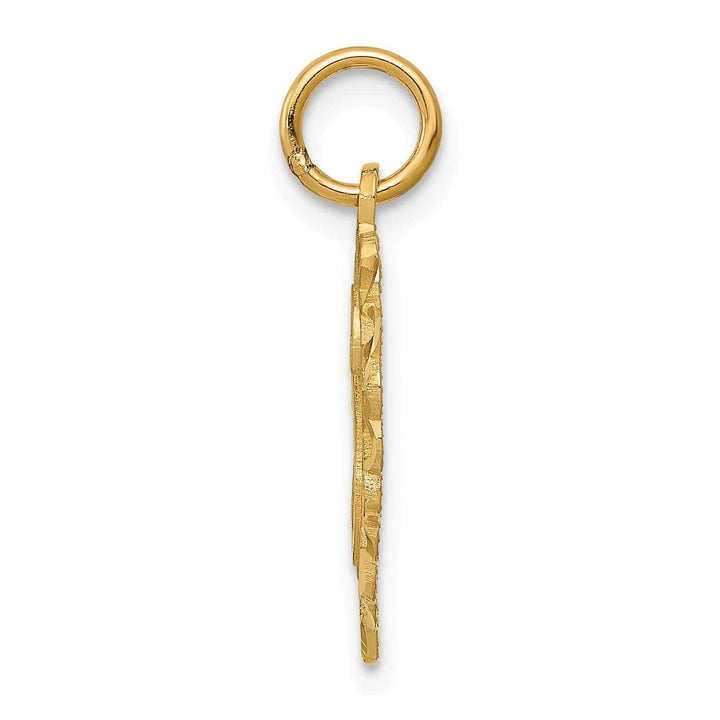 Lovely Rita's Pendants & Charms 14k Yellow Gold Heart Shape Script Design Letter G Charm Pendant