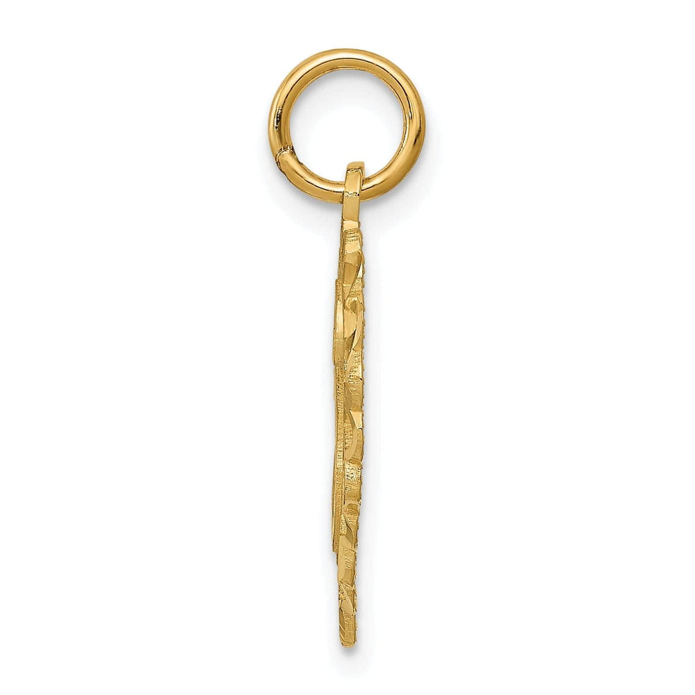 Lovely Rita's Pendants & Charms 14k Yellow Gold Heart Shape Script Design Letter H Charm Pendant