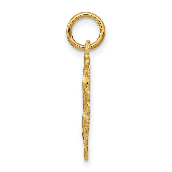 Lovely Rita's Pendants & Charms 14k Yellow Gold Heart Shape Script Design Letter H Charm Pendant