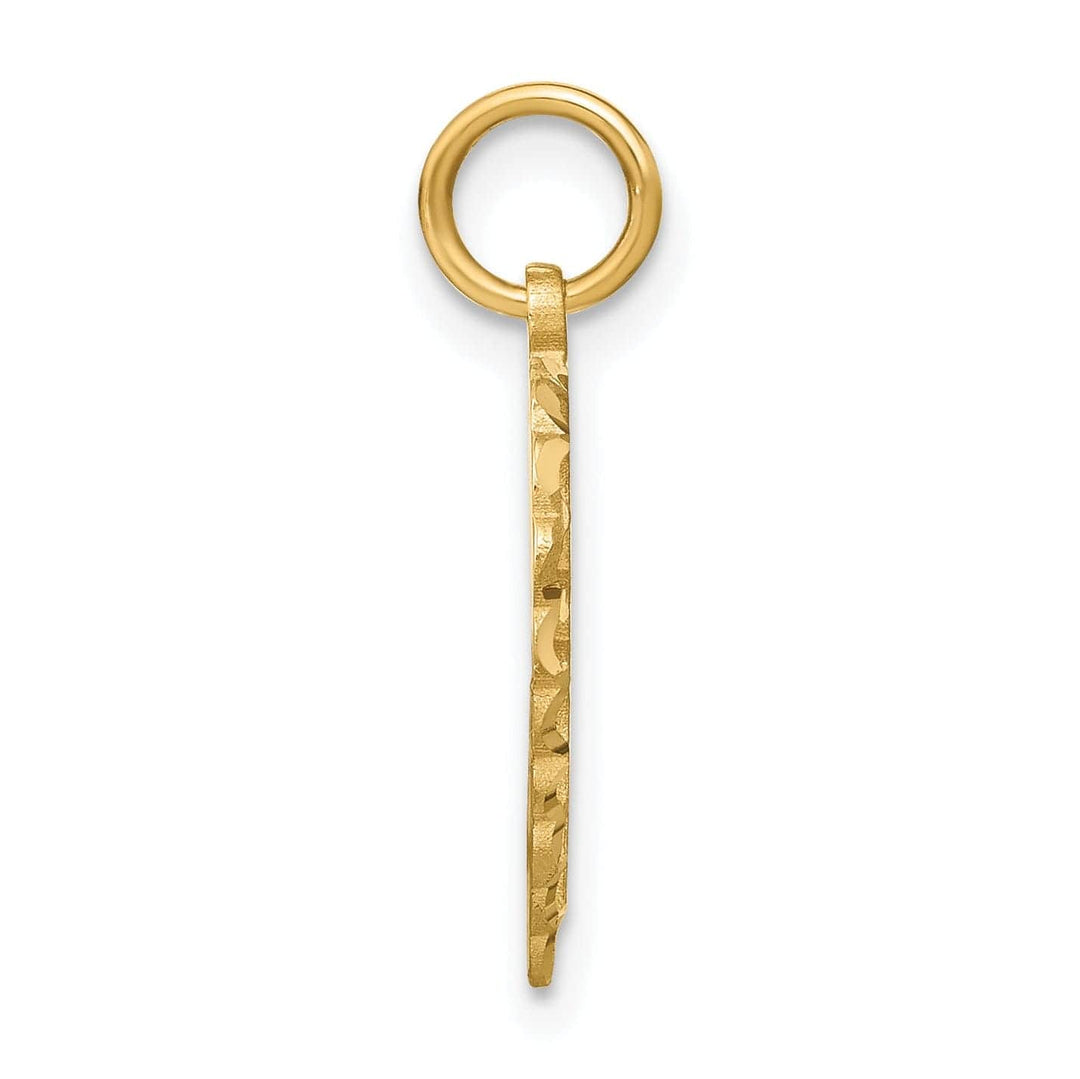 Lovely Rita's Pendants & Charms 14k Yellow Gold Heart Shape Script Design Letter I Charm Pendant