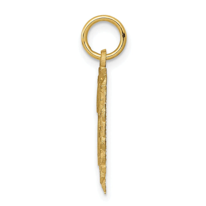 Lovely Rita's Pendants & Charms 14k Yellow Gold Heart Shape Script Design Letter J Charm Pendant