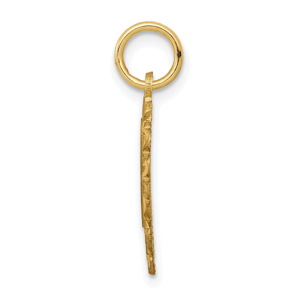 Lovely Rita's Pendants & Charms 14k Yellow Gold Heart Shape Script Design Letter L Charm Pendant