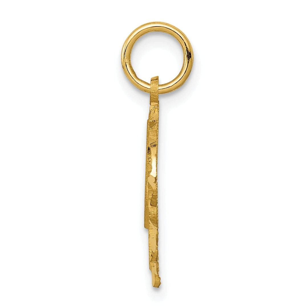 Lovely Rita's Pendants & Charms 14k Yellow Gold Heart Shape Script Design Letter M Charm Pendant