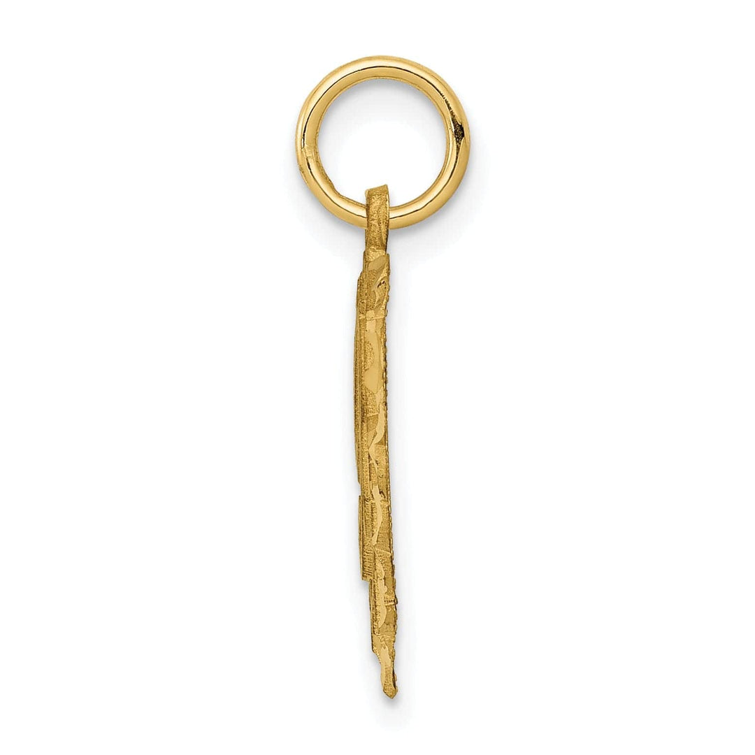 Lovely Rita's Pendants & Charms 14k Yellow Gold Heart Shape Script Design Letter R Charm Pendant