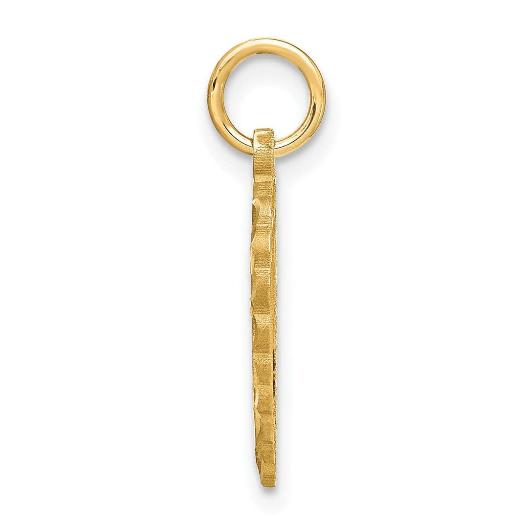 Lovely Rita's Pendants & Charms 14k Yellow Gold Heart Shape Script Design Letter W Charm Pendant