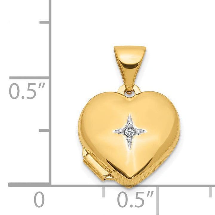 Lovely Rita's Pendants & Charms 14k Yellow Gold Heart with Diamond Locket