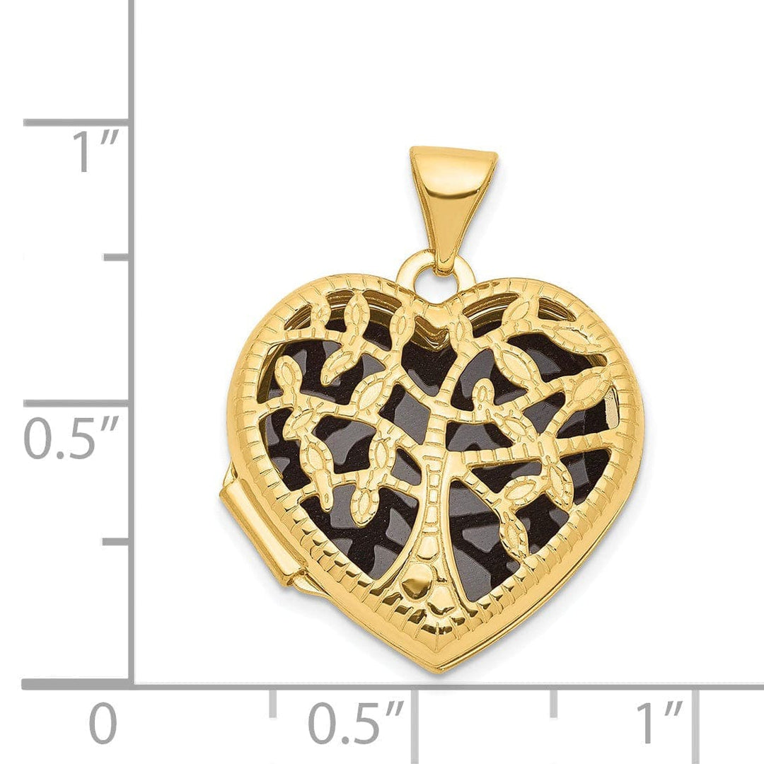 Lovely Rita's Pendants & Charms 14k Yellow Gold Heart withTree Locket