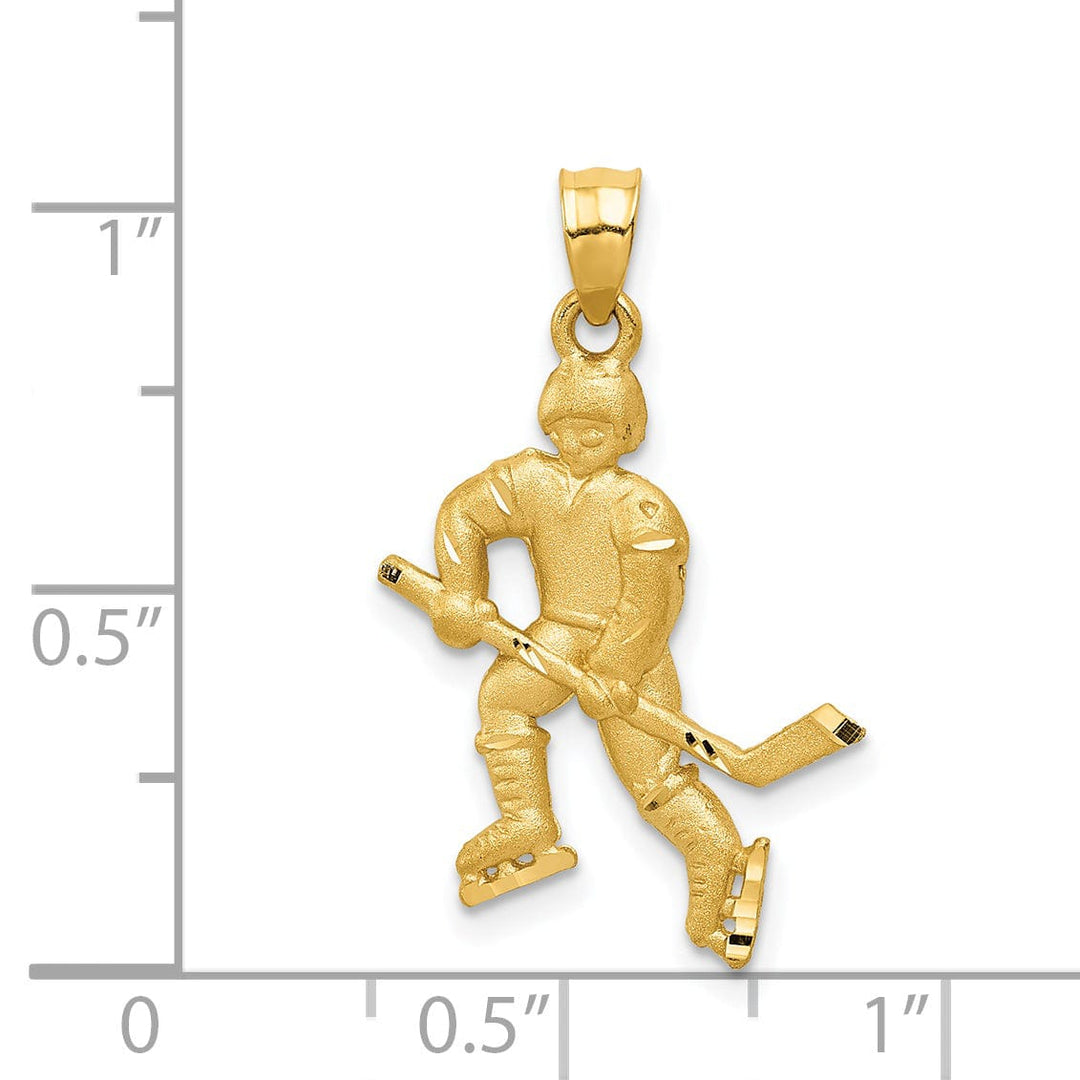 Lovely Rita's Pendants & Charms 14k Yellow Gold Hockey Player Charm Pendant